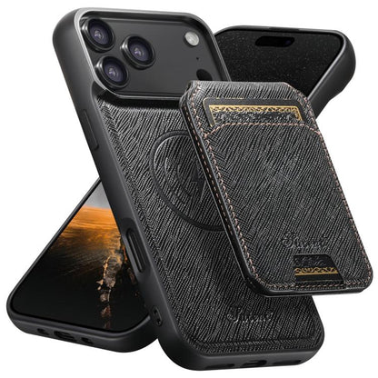 Suteni H18 Cross Grain MagSafe Wallet Leather Phone Case, For iPhone 18, For iPhone 18 Pro, For iPhone 18 Pro Max, For iPhone 17 Pro Max, For iPhone 17 Pro, For iPhone 17, For iPhone Air, For iPhone 16 Pro Max
