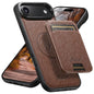 Suteni H18 Cross Grain MagSafe Wallet Leather Phone Case, For iPhone 18, For iPhone 18 Pro, For iPhone 18 Pro Max, For iPhone 17 Pro Max, For iPhone 17 Pro, For iPhone 17, For iPhone Air, For iPhone 16 Pro Max