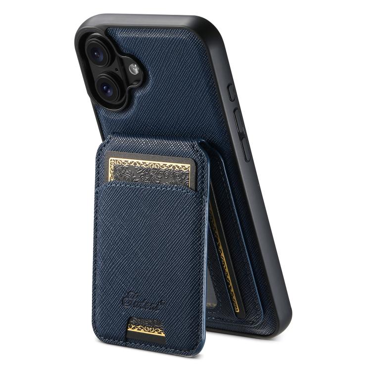 Suteni H18 Cross Grain MagSafe Wallet Leather Phone Case, For iPhone 18, For iPhone 18 Pro, For iPhone 18 Pro Max, For iPhone 17 Pro Max, For iPhone 17 Pro, For iPhone 17, For iPhone Air, For iPhone 16 Pro Max