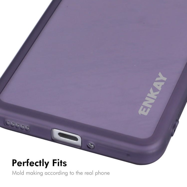 ENKAY Hat-Prince Translucent Matte TPU Phone Case with Lens Film