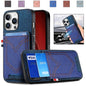 Denim Texture Leather Skin Phone Case with Card Slot, For iPhone Air, For iPhone 16 Pro Max, For iPhone 16 Pro, For iPhone 16 Plus