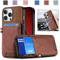 Denim Texture Leather Skin Phone Case with Card Slot, For iPhone Air, For iPhone 16 Pro Max, For iPhone 16 Pro, For iPhone 16 Plus