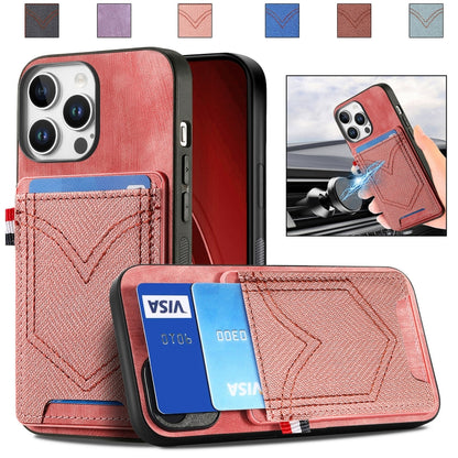 Denim Texture Leather Skin Phone Case with Card Slot, For iPhone Air, For iPhone 16 Pro Max, For iPhone 16 Pro, For iPhone 16 Plus