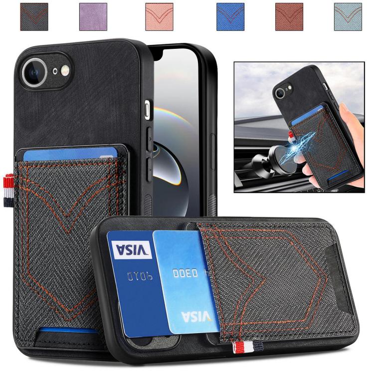 Denim Texture Leather Skin Phone Case with Card Slot, For iPhone 18 Pro / 17 Pro, For iPhone 18 Pro Max / 17 Pro Max, For iPhone 17e / 16e, For iPhone 17