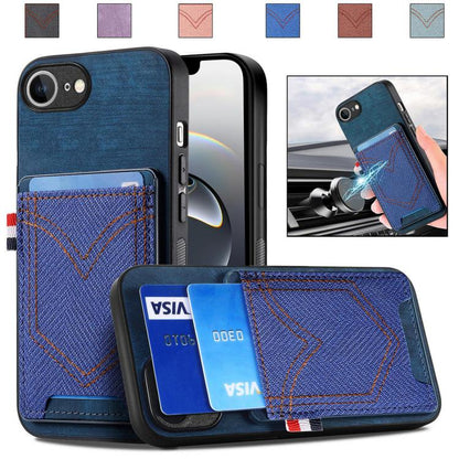 Denim Texture Leather Skin Phone Case with Card Slot, For iPhone 18 Pro / 17 Pro, For iPhone 18 Pro Max / 17 Pro Max, For iPhone 17e / 16e, For iPhone 17