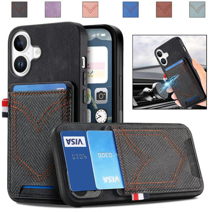 Denim Texture Leather Skin Phone Case with Card Slot, For iPhone 18 Pro / 17 Pro, For iPhone 18 Pro Max / 17 Pro Max, For iPhone 17e / 16e, For iPhone 17