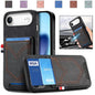 Denim Texture Leather Skin Phone Case with Card Slot, For iPhone Air, For iPhone 16 Pro Max, For iPhone 16 Pro, For iPhone 16 Plus
