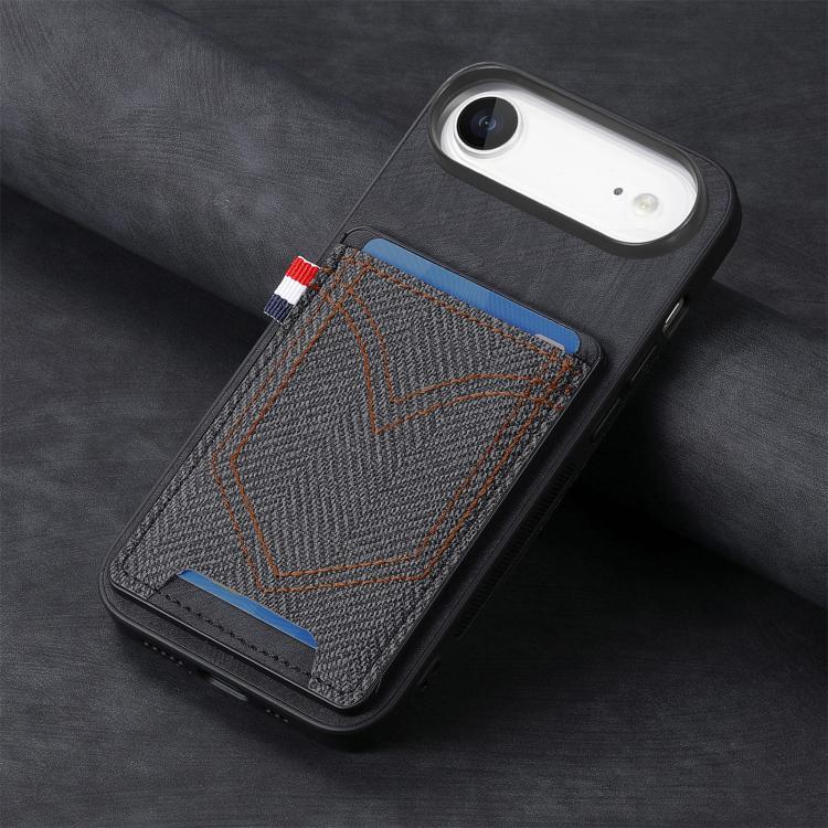Denim Texture Leather Skin Phone Case with Card Slot, For iPhone Air, For iPhone 16 Pro Max, For iPhone 16 Pro, For iPhone 16 Plus