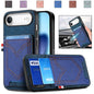Denim Texture Leather Skin Phone Case with Card Slot, For iPhone Air, For iPhone 16 Pro Max, For iPhone 16 Pro, For iPhone 16 Plus