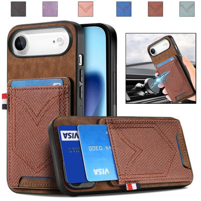 Denim Texture Leather Skin Phone Case with Card Slot, For iPhone Air, For iPhone 16 Pro Max, For iPhone 16 Pro, For iPhone 16 Plus