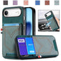 Denim Texture Leather Skin Phone Case with Card Slot, For iPhone Air, For iPhone 16 Pro Max, For iPhone 16 Pro, For iPhone 16 Plus