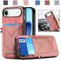 Denim Texture Leather Skin Phone Case with Card Slot, For iPhone Air, For iPhone 16 Pro Max, For iPhone 16 Pro, For iPhone 16 Plus