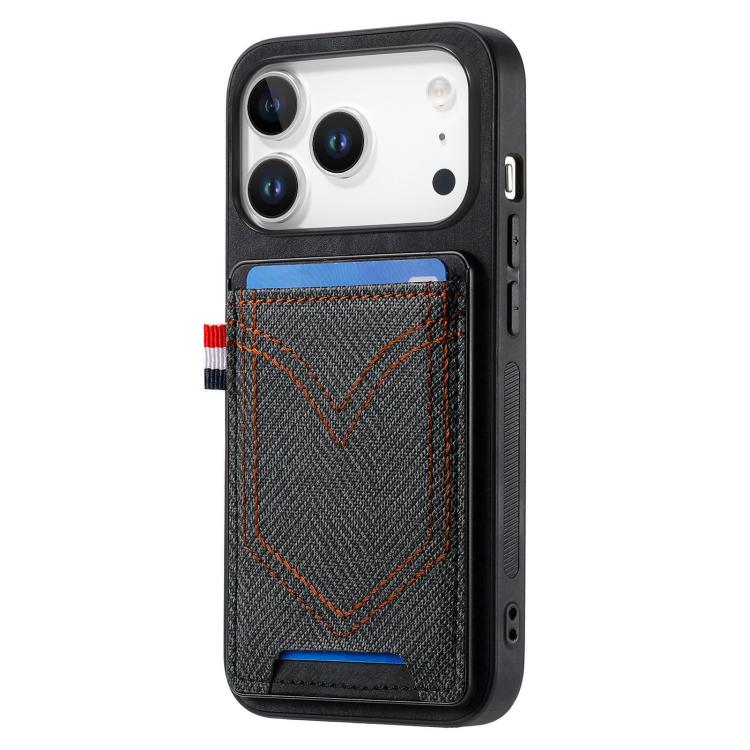 Denim Texture Leather Skin Phone Case with Card Slot, For iPhone 18 Pro / 17 Pro, For iPhone 18 Pro Max / 17 Pro Max, For iPhone 17e / 16e, For iPhone 17