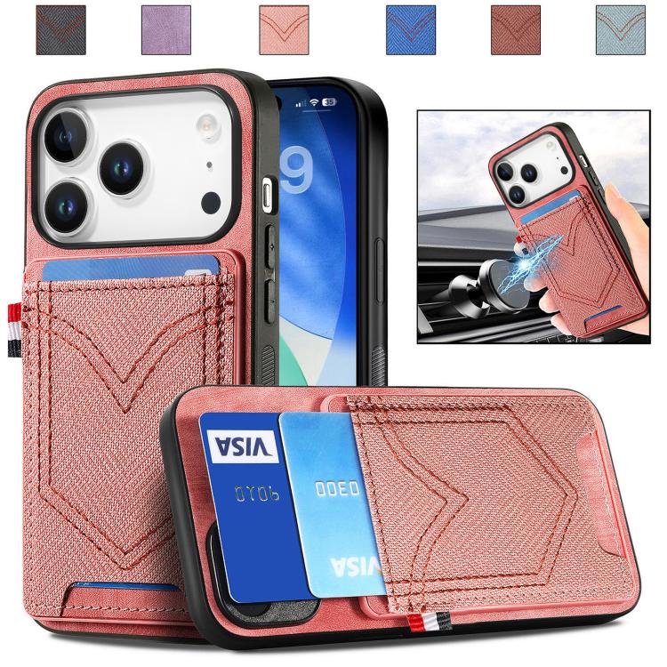 Denim Texture Leather Skin Phone Case with Card Slot, For iPhone 18 Pro / 17 Pro, For iPhone 18 Pro Max / 17 Pro Max, For iPhone 17e / 16e, For iPhone 17