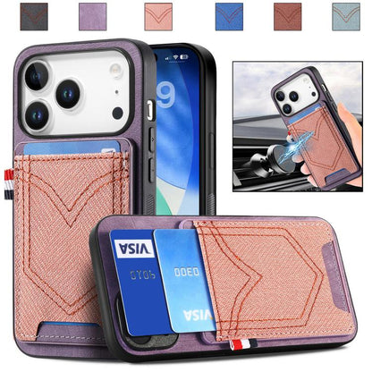 Denim Texture Leather Skin Phone Case with Card Slot, For iPhone 18 Pro / 17 Pro, For iPhone 18 Pro Max / 17 Pro Max, For iPhone 17e / 16e, For iPhone 17
