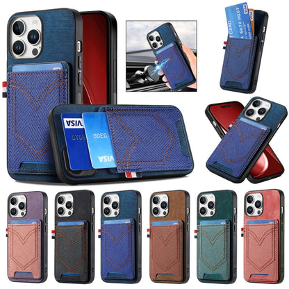 Denim Texture Leather Skin Phone Case with Card Slot, For iPhone 18 Pro / 17 Pro, For iPhone 18 Pro Max / 17 Pro Max, For iPhone 17e / 16e, For iPhone 17