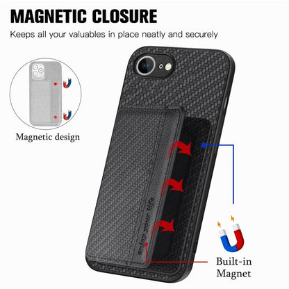 Carbon Fiber Magnetic Card Wallet RFID Blocking Phone Case