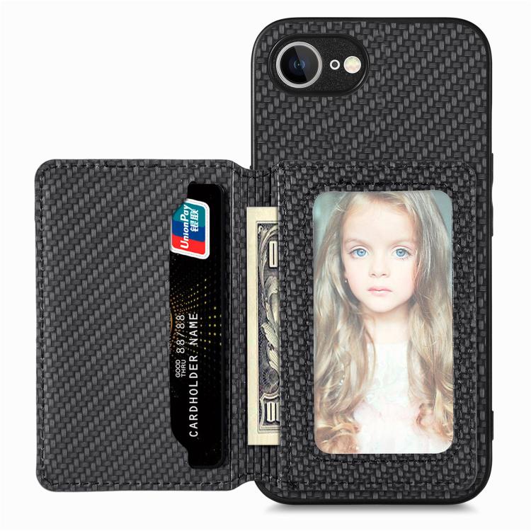 Carbon Fiber Magnetic Card Wallet RFID Blocking Phone Case, For iPhone 18 Pro / 17 Pro, For iPhone 18 Pro Max / 17 Pro Max, For iPhone 17e / 16e, For iPhone 17