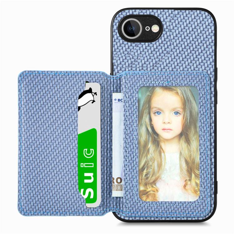Carbon Fiber Magnetic Card Wallet RFID Blocking Phone Case, For iPhone 18 Pro / 17 Pro, For iPhone 18 Pro Max / 17 Pro Max, For iPhone 17e / 16e, For iPhone 17