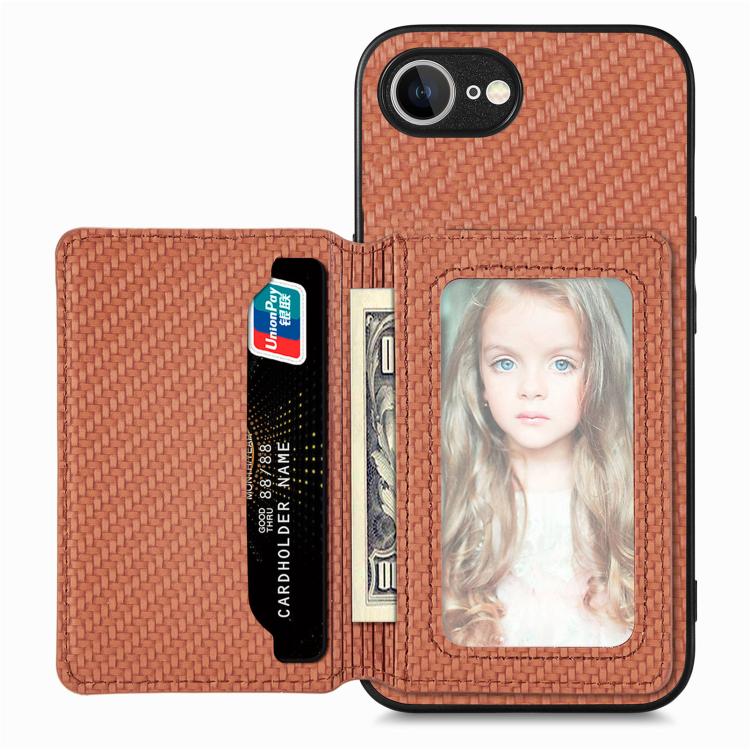 Carbon Fiber Magnetic Card Wallet RFID Blocking Phone Case, For iPhone 18 Pro / 17 Pro, For iPhone 18 Pro Max / 17 Pro Max, For iPhone 17e / 16e, For iPhone 17