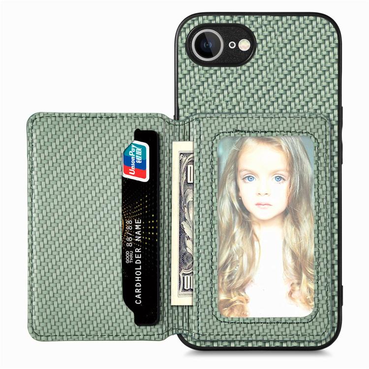 Carbon Fiber Magnetic Card Wallet RFID Blocking Phone Case