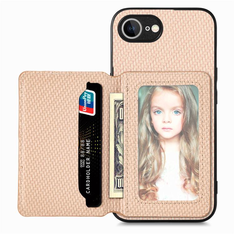 Carbon Fiber Magnetic Card Wallet RFID Blocking Phone Case, For iPhone 18 Pro / 17 Pro, For iPhone 18 Pro Max / 17 Pro Max, For iPhone 17e / 16e, For iPhone 17