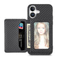 Carbon Fiber Magnetic Card Wallet RFID Blocking Phone Case, For iPhone 18 Pro / 17 Pro, For iPhone 18 Pro Max / 17 Pro Max, For iPhone 17e / 16e, For iPhone 17