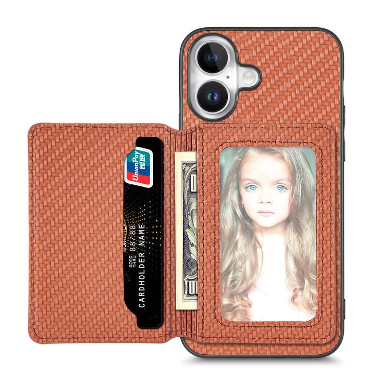 Carbon Fiber Magnetic Card Wallet RFID Blocking Phone Case, For iPhone 18 Pro / 17 Pro, For iPhone 18 Pro Max / 17 Pro Max, For iPhone 17e / 16e, For iPhone 17