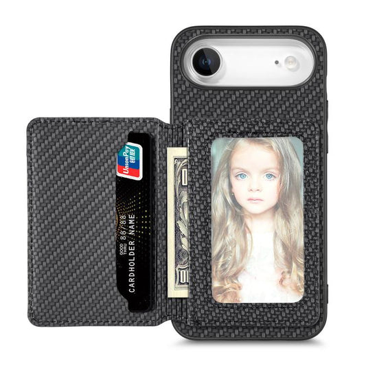 Carbon Fiber Magnetic Card Wallet RFID Blocking Phone Case, For iPhone Air, For iPhone 16 Pro Max, For iPhone 16 Pro, For iPhone 16 Plus