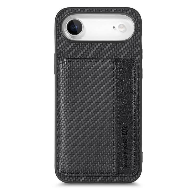 Carbon Fiber Magnetic Card Wallet RFID Blocking Phone Case, For iPhone Air, For iPhone 16 Pro Max, For iPhone 16 Pro, For iPhone 16 Plus