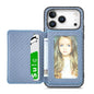 Carbon Fiber Magnetic Card Wallet RFID Blocking Phone Case, For iPhone 18 Pro / 17 Pro, For iPhone 18 Pro Max / 17 Pro Max, For iPhone 17e / 16e, For iPhone 17