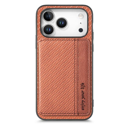 Carbon Fiber Magnetic Card Wallet RFID Blocking Phone Case