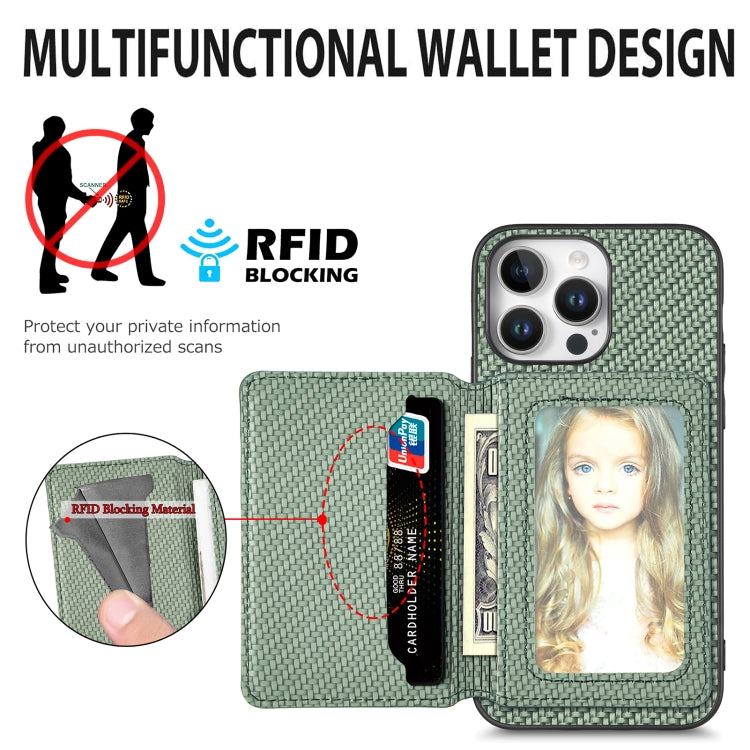 Carbon Fiber Magnetic Card Wallet RFID Blocking Phone Case, For iPhone 18 Pro / 17 Pro, For iPhone 18 Pro Max / 17 Pro Max, For iPhone 17e / 16e, For iPhone 17