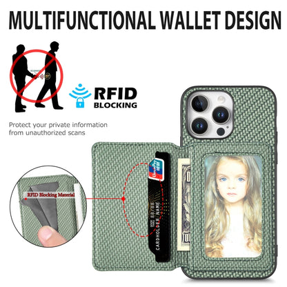Carbon Fiber Magnetic Card Wallet RFID Blocking Phone Case, For iPhone 18 Pro / 17 Pro, For iPhone 18 Pro Max / 17 Pro Max, For iPhone 17e / 16e, For iPhone 17