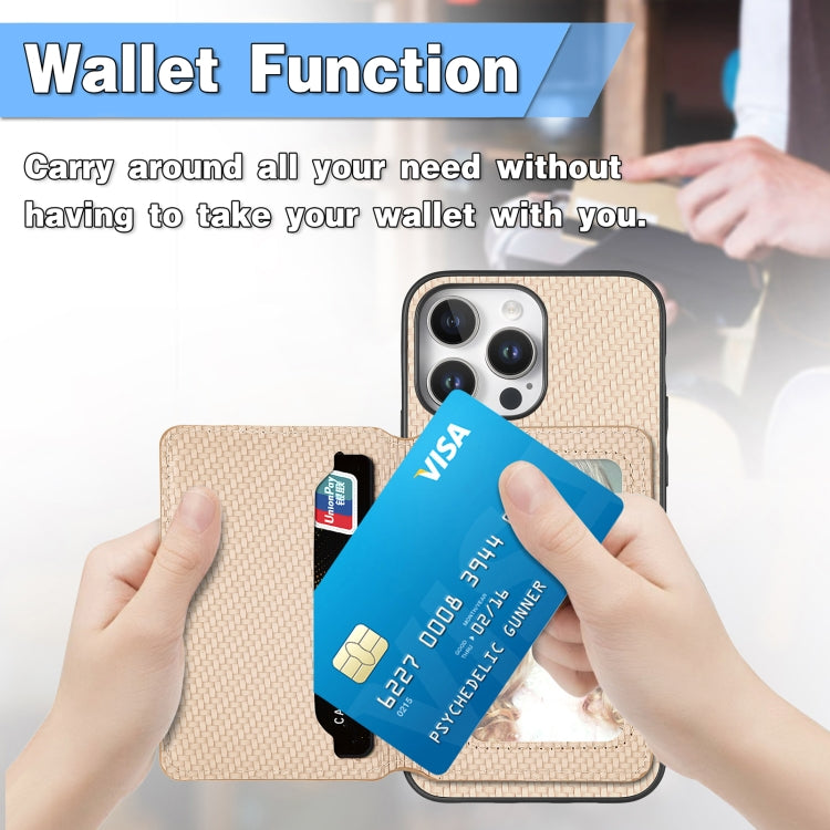 Carbon Fiber Magnetic Card Wallet RFID Blocking Phone Case, For iPhone Air, For iPhone 16 Pro Max, For iPhone 16 Pro, For iPhone 16 Plus