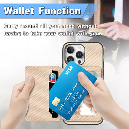 Carbon Fiber Magnetic Card Wallet RFID Blocking Phone Case, For iPhone Air, For iPhone 16 Pro Max, For iPhone 16 Pro, For iPhone 16 Plus
