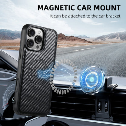 Suteni TXWH18 Carbon Fiber Texture Detachable Wallet MagSafe Phone Case, For iPhone 12 Pro