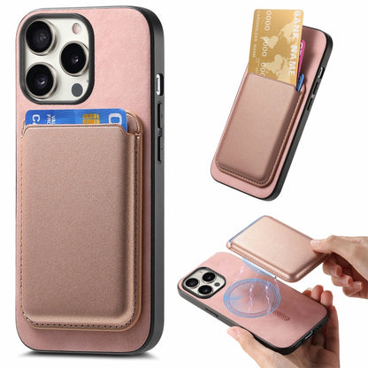 Retro Magsafe Card Bag PU Back Cover Phone Case, For iPhone 16 Pro, For iPhone 16 Plus, For iPhone 16