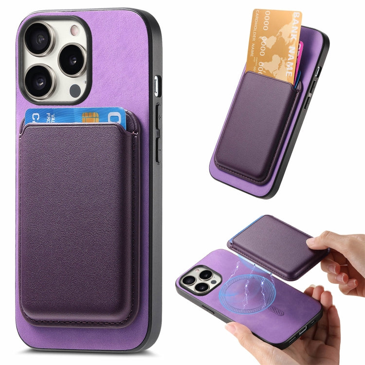 Retro Magsafe Card Bag PU Back Cover Phone Case, For iPhone 16 Pro, For iPhone 16 Plus, For iPhone 16