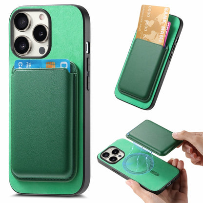Retro Magsafe Card Bag PU Back Cover Phone Case, For iPhone 16 Pro, For iPhone 16 Plus, For iPhone 16