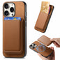 Retro Magsafe Card Bag PU Back Cover Phone Case, For iPhone 16 Pro, For iPhone 16 Plus, For iPhone 16