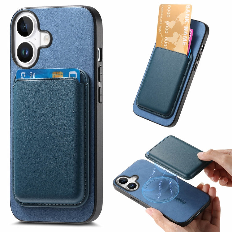 Retro Magsafe Card Bag PU Back Cover Phone Case, For iPhone 16 Pro, For iPhone 16 Plus, For iPhone 16
