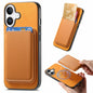 Retro Magsafe Card Bag PU Back Cover Phone Case, For iPhone 16 Pro, For iPhone 16 Plus, For iPhone 16