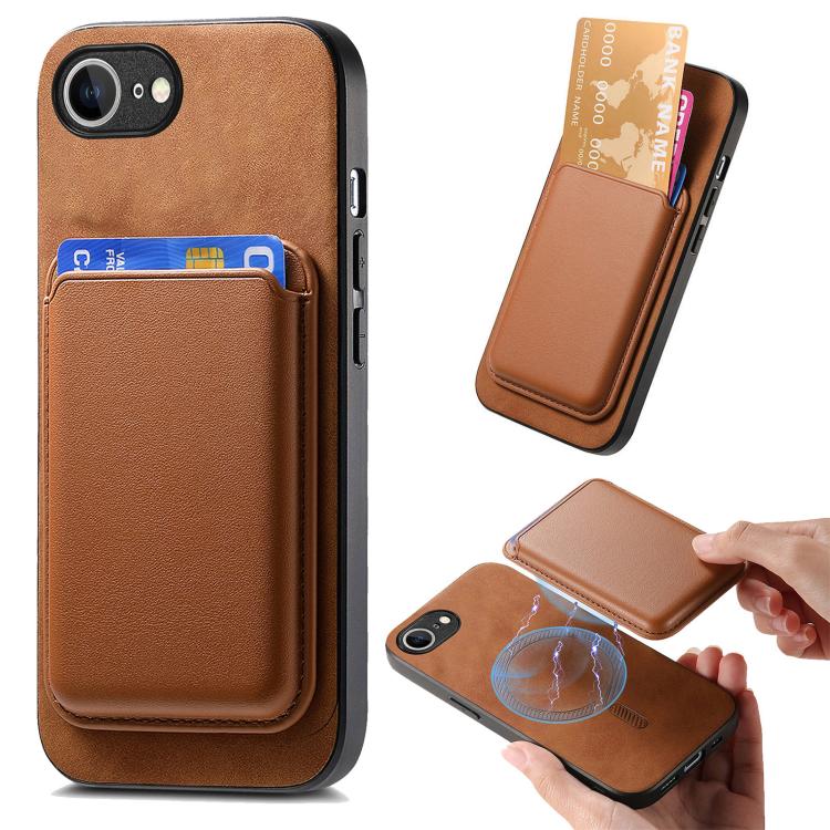 Retro Magsafe Card Bag PU Back Cover Phone Case, For iPhone 18 Pro / 17 Pro, For iPhone 18 Pro Max / 17 Pro Max, For iPhone 17e / 16e