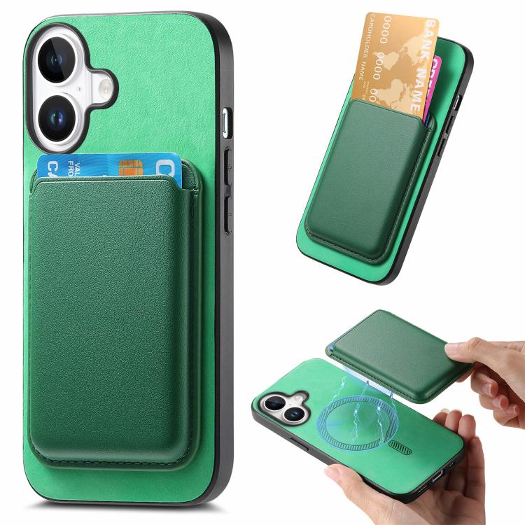Retro Magsafe Card Bag PU Back Cover Phone Case, For iPhone 17, For iPhone Air, For iPhone 16 Pro Max