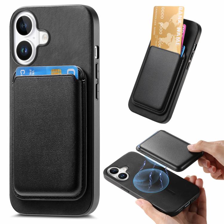 Retro Magsafe Card Bag PU Back Cover Phone Case, For iPhone 17, For iPhone Air, For iPhone 16 Pro Max