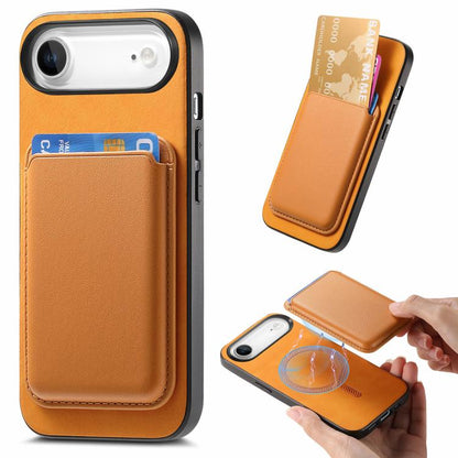 Retro Magsafe Card Bag PU Back Cover Phone Case, For iPhone 17, For iPhone Air, For iPhone 16 Pro Max