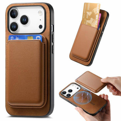 Retro Magsafe Card Bag PU Back Cover Phone Case, For iPhone 18 Pro / 17 Pro, For iPhone 18 Pro Max / 17 Pro Max, For iPhone 17e / 16e