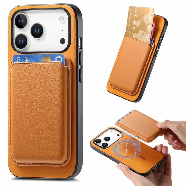 Retro Magsafe Card Bag PU Back Cover Phone Case, For iPhone 18 Pro / 17 Pro, For iPhone 18 Pro Max / 17 Pro Max, For iPhone 17e / 16e