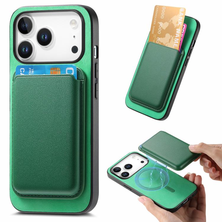 Retro Magsafe Card Bag PU Back Cover Phone Case, For iPhone 18 Pro / 17 Pro, For iPhone 18 Pro Max / 17 Pro Max, For iPhone 17e / 16e
